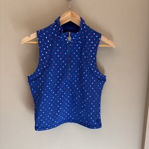 Lilly Pulitzer Luxletic Callie Half Zip Top Borealis Blue Tennis Golf Size M NWT